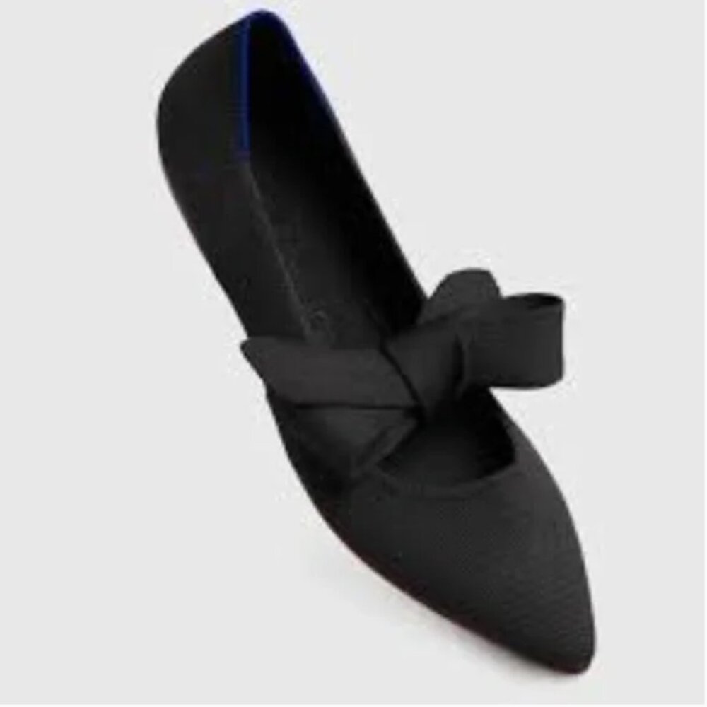 Rothy's Elegant Black Flats with Bow - Picture 3 of 6
